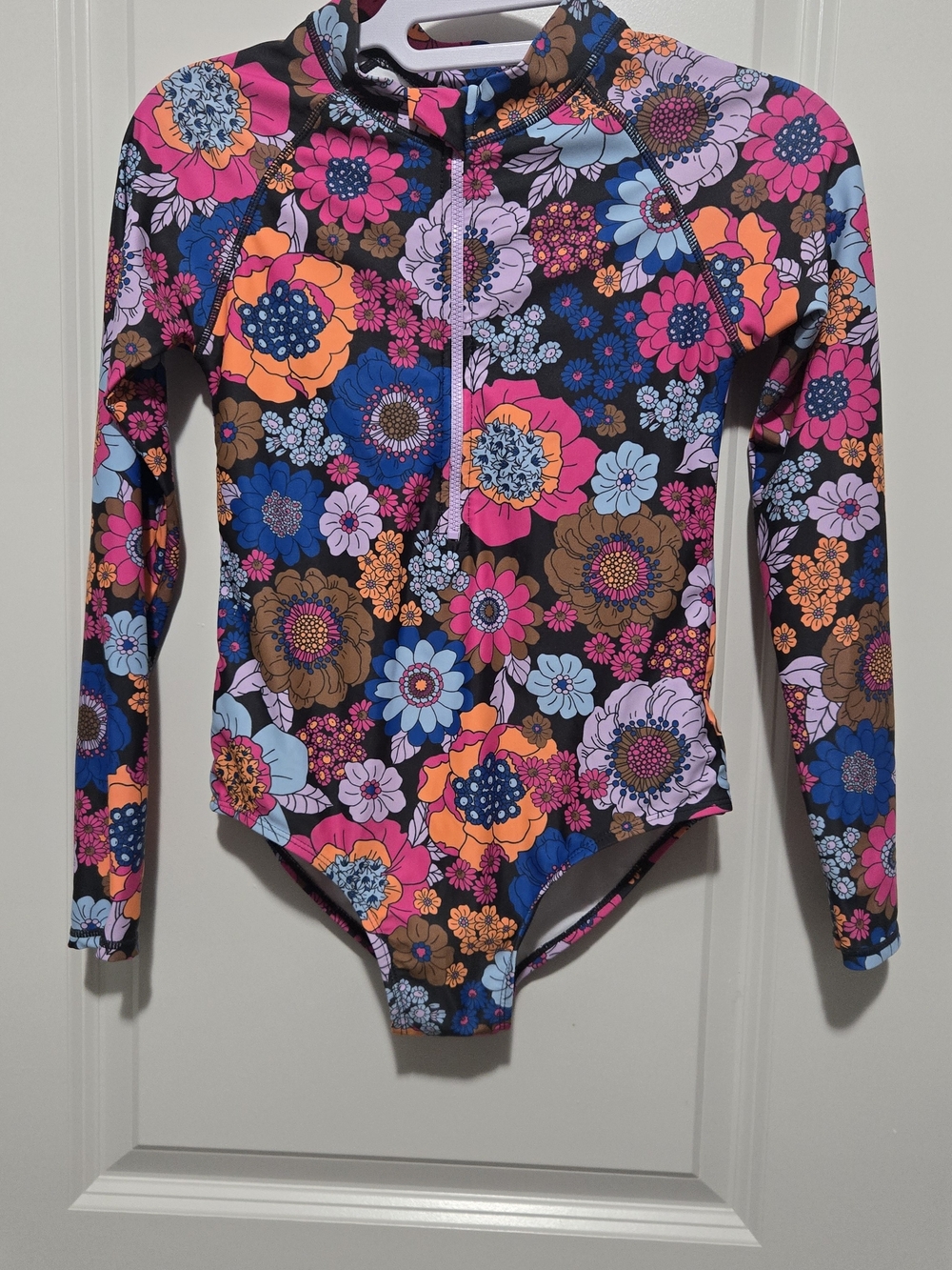 Cotton On Multicolor Floral Long-Sleeve One-Piece Swim - Picture 9 of 9